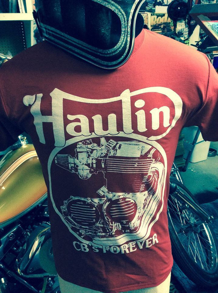 Haulin’ CB Forever Honda motorcycle engine t shirt 750 550 patch chopper bobber