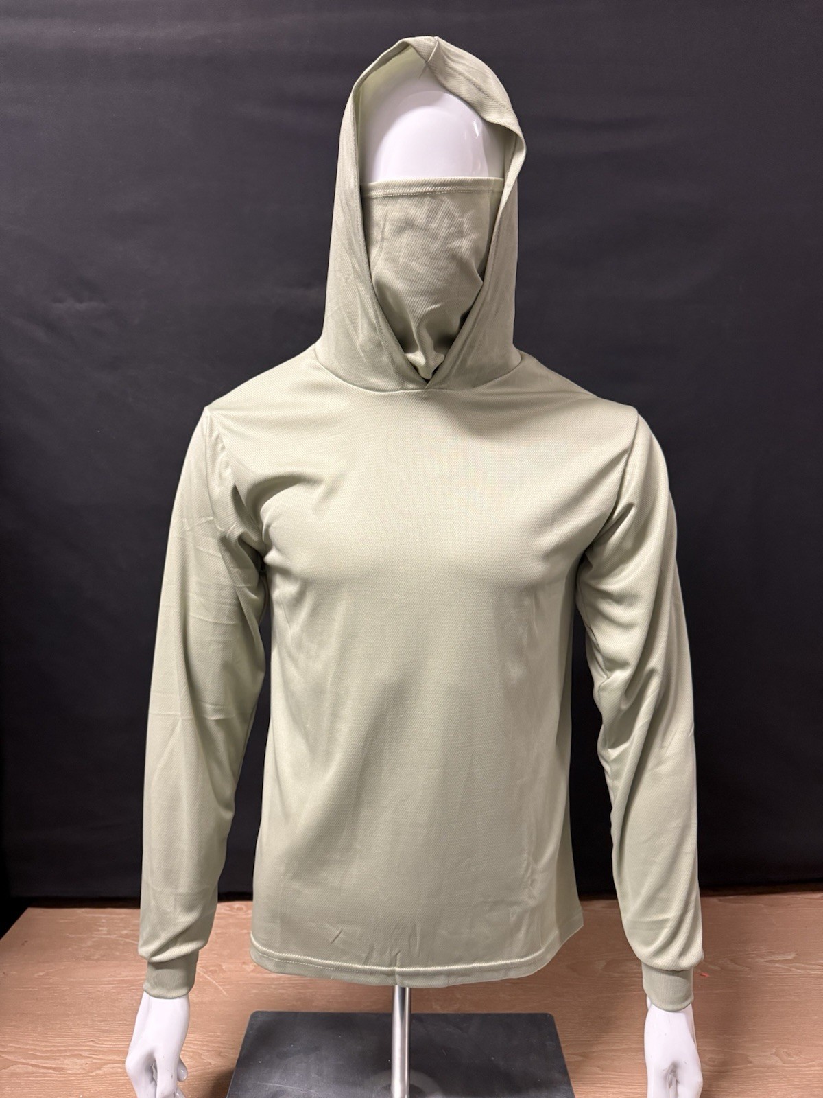 Hoodie Face Mask Long Sleeve T- Shirt 100% Polyester Material for UV Protection