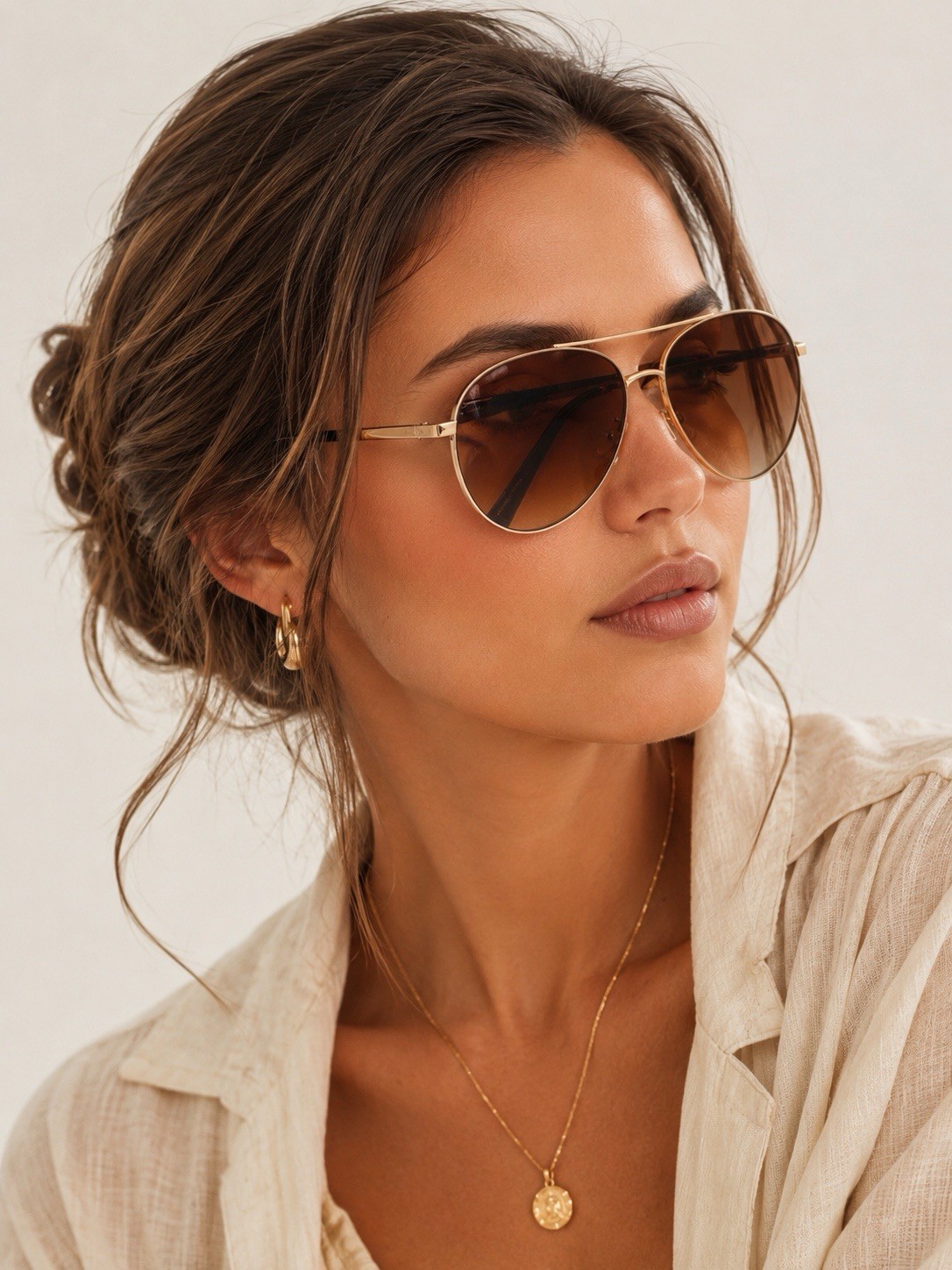 OSCAR DE LA RENTA SUNGLASSES Gold/brown Havana WOMEN’s 56-14 132mm Authentic