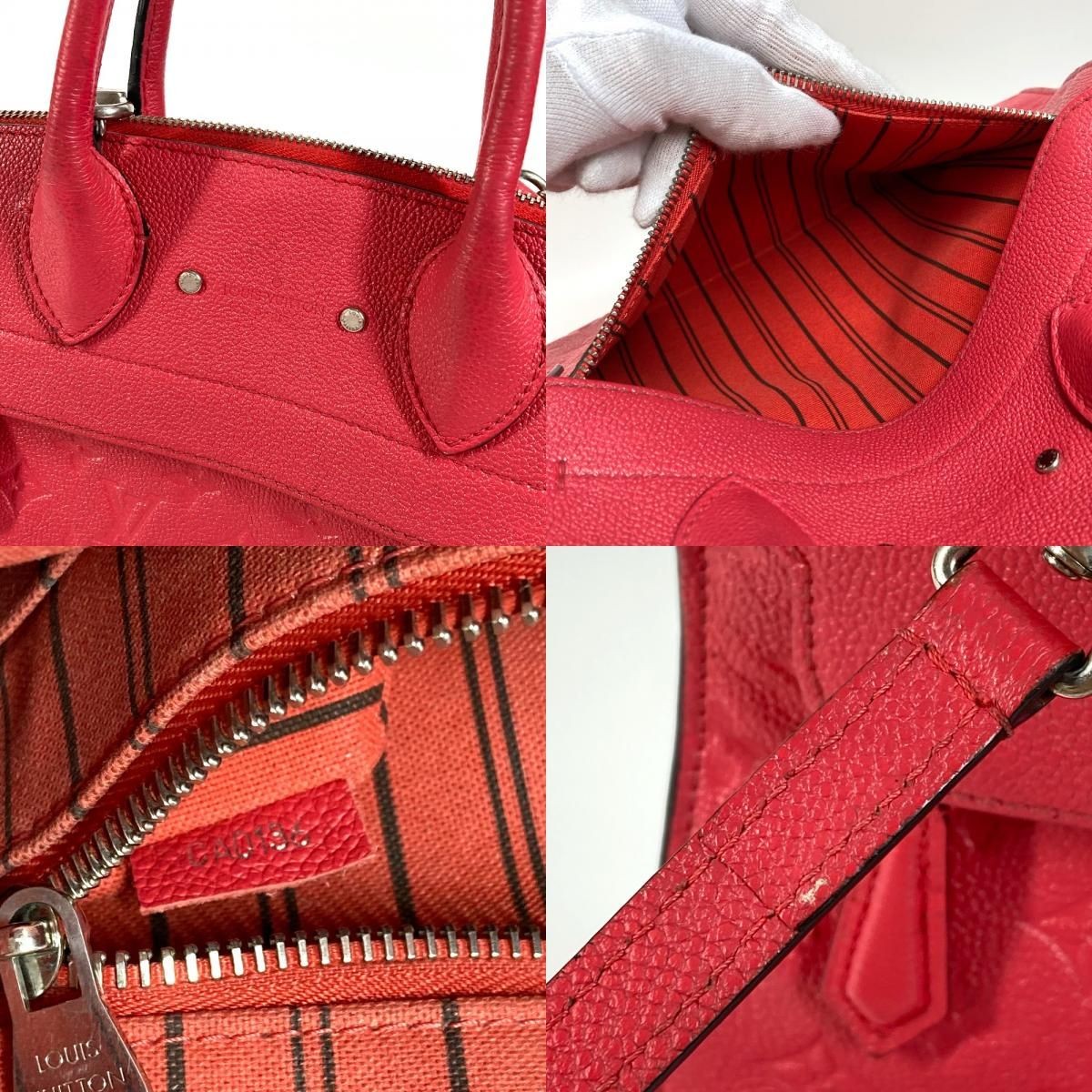 Louis Vuitton Pont Neuf MM 2WAY HandBag Tote Shoulder M42711 Red Authentic