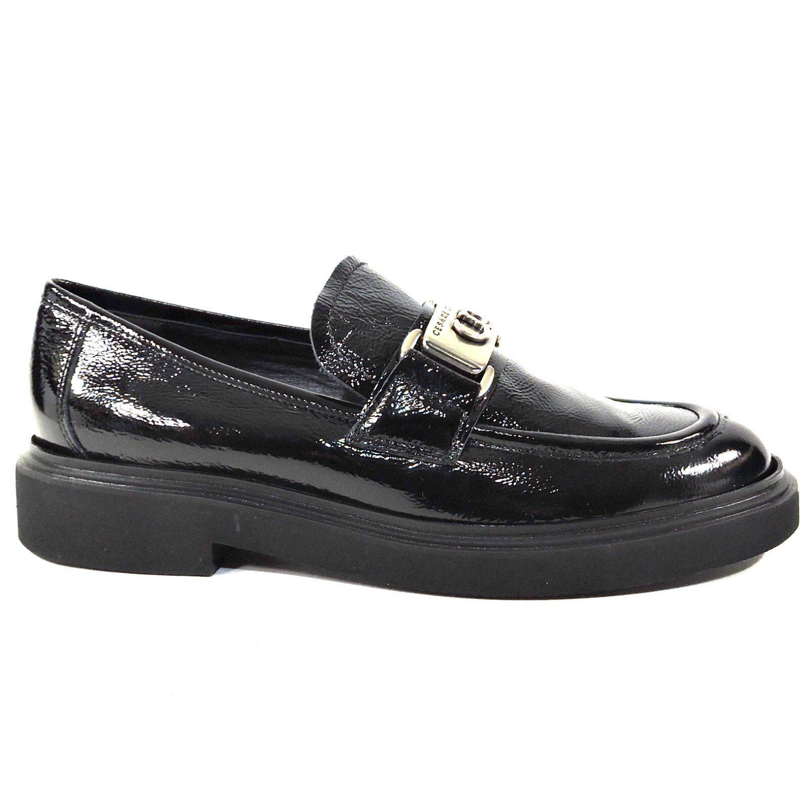 CASADEI 🇮🇹 WOMEN’S BLACK SOFT PATENT LEATHER COMFORT LOAFERS