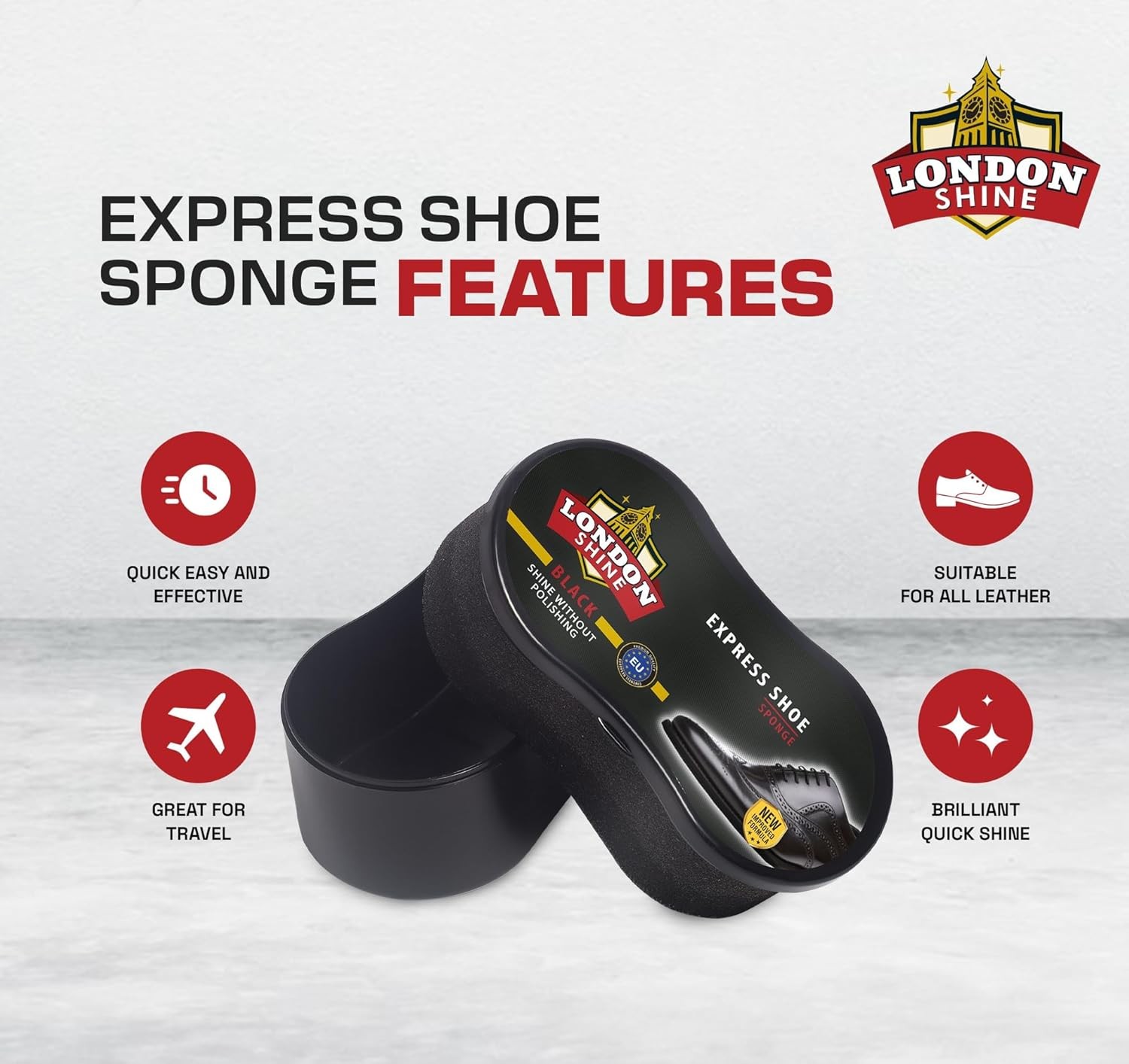 Black Leather Shoe Shine Sponge – Instant Shine, Compact & Travel-Friendly