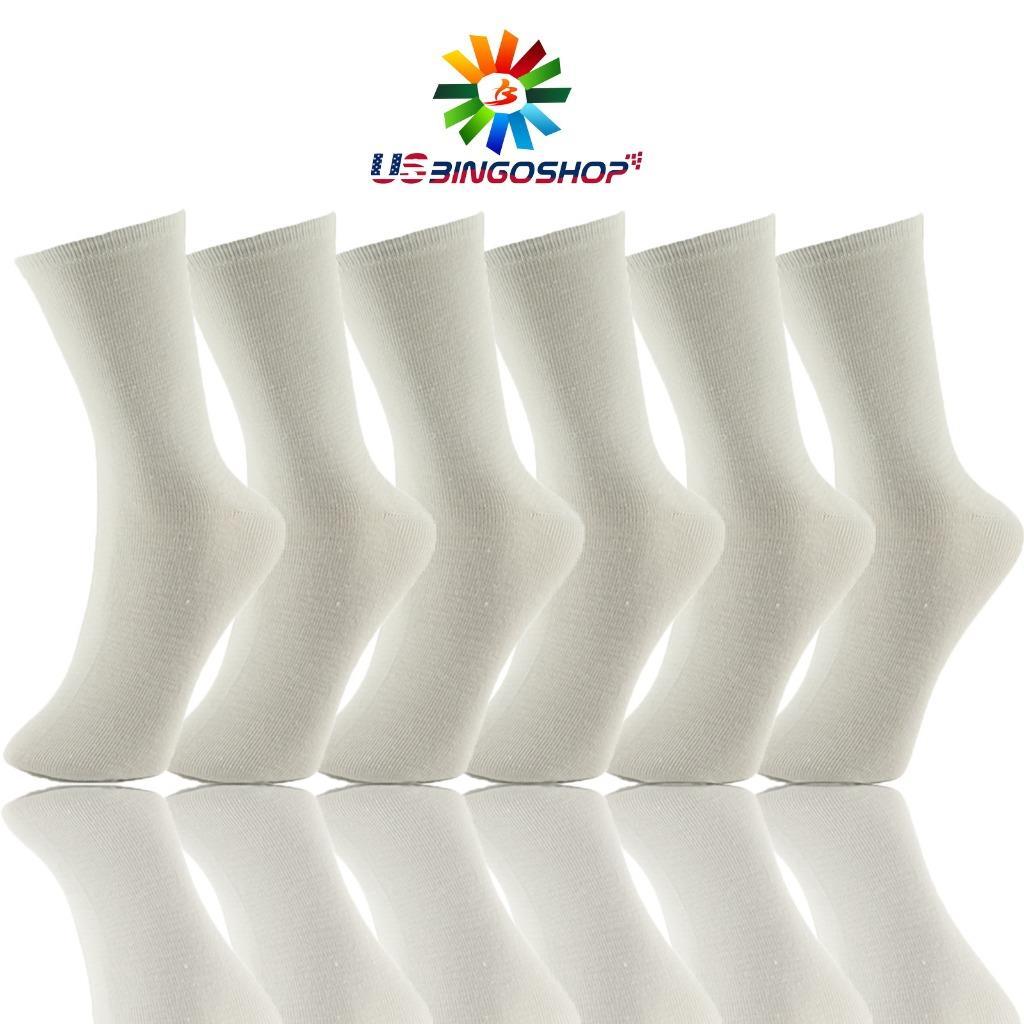 3 6 12 Pairs New White Cotton Women’s Girls School Casual Crew Socks Size 9-11