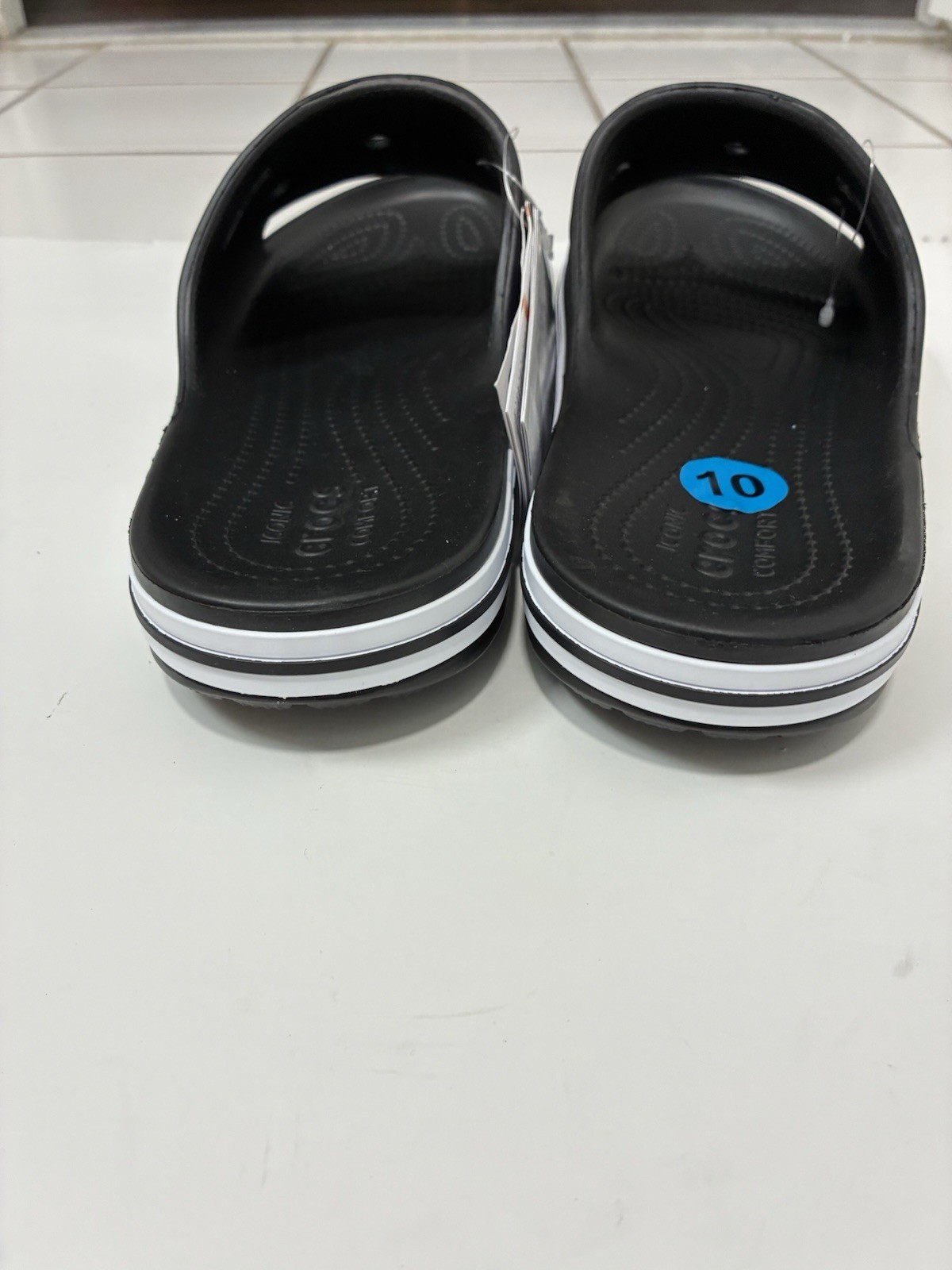 Crocs Men and Women’s Bayaband Black Slide Sandals Mens Size 10