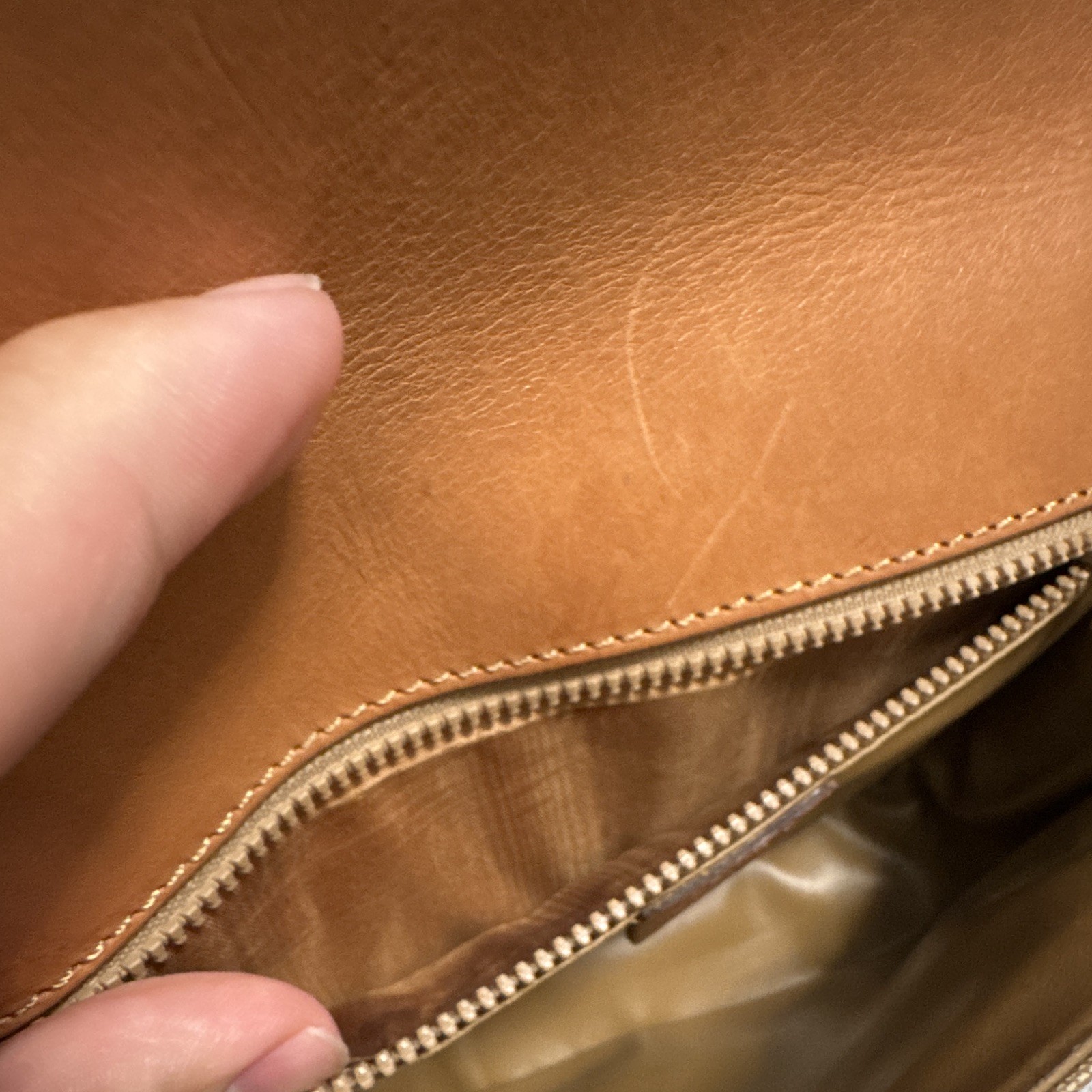 CELINE Triomphe Crossbody Bag Beige/Brown, Magnetic Buckle, Gold Hardware