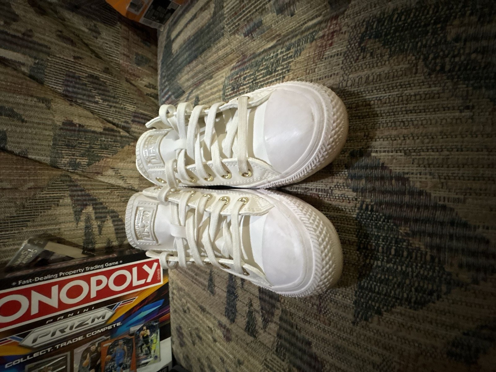 Converse Chuck Taylor All Star Low White Synthetic Leather with Gold Eyelets