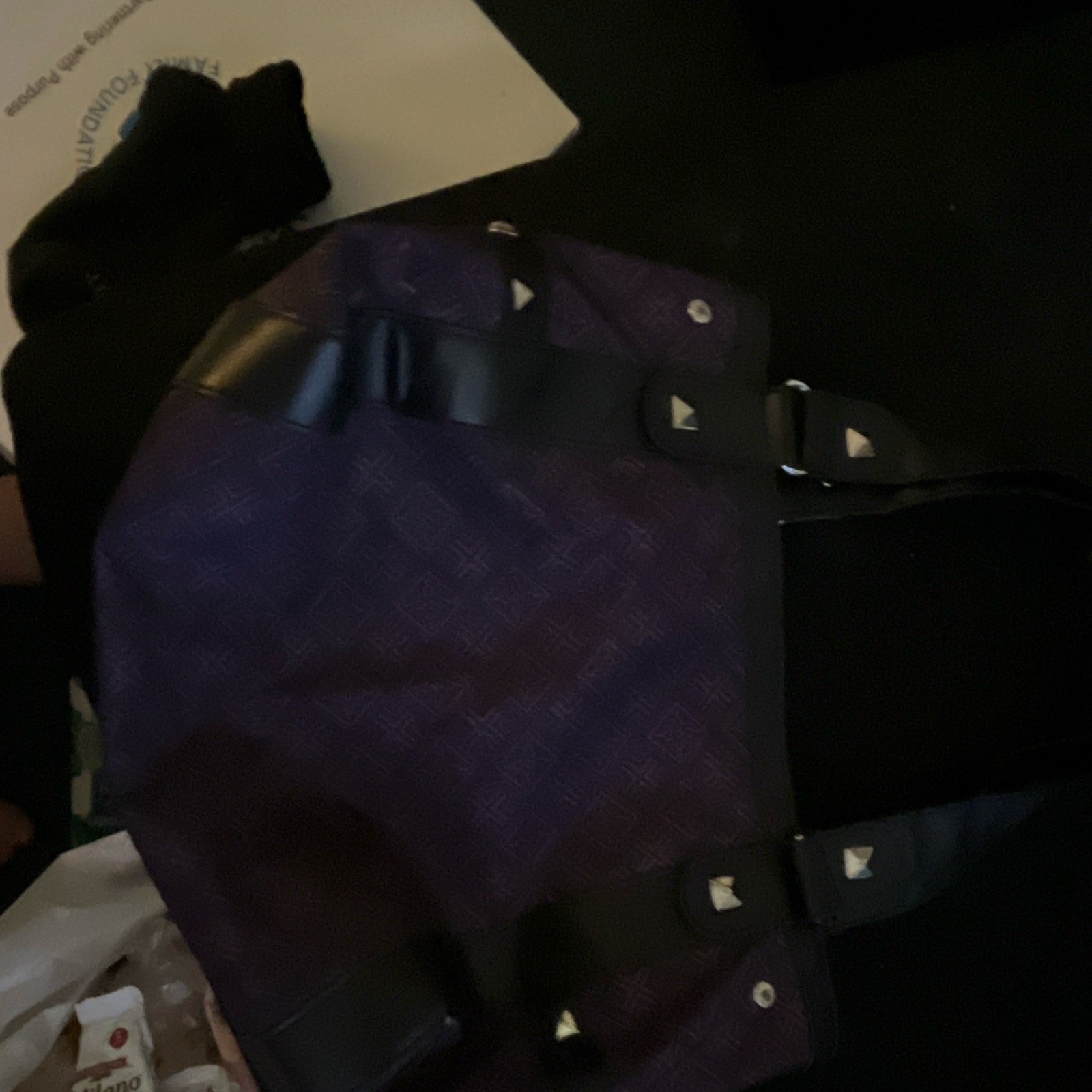 Purple Black Hello Kitty Skull Bow Small Lined Women’s Shoulder Bag Zip Strap