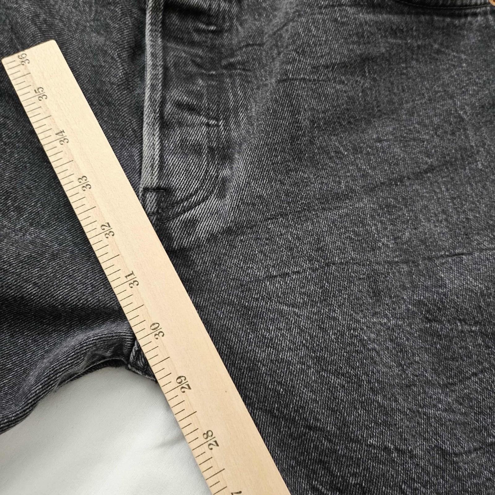 Levi’s Jeans 501 ST Mens 34 x 32 Black Denim Straight Leg Shrink to Fit Big E