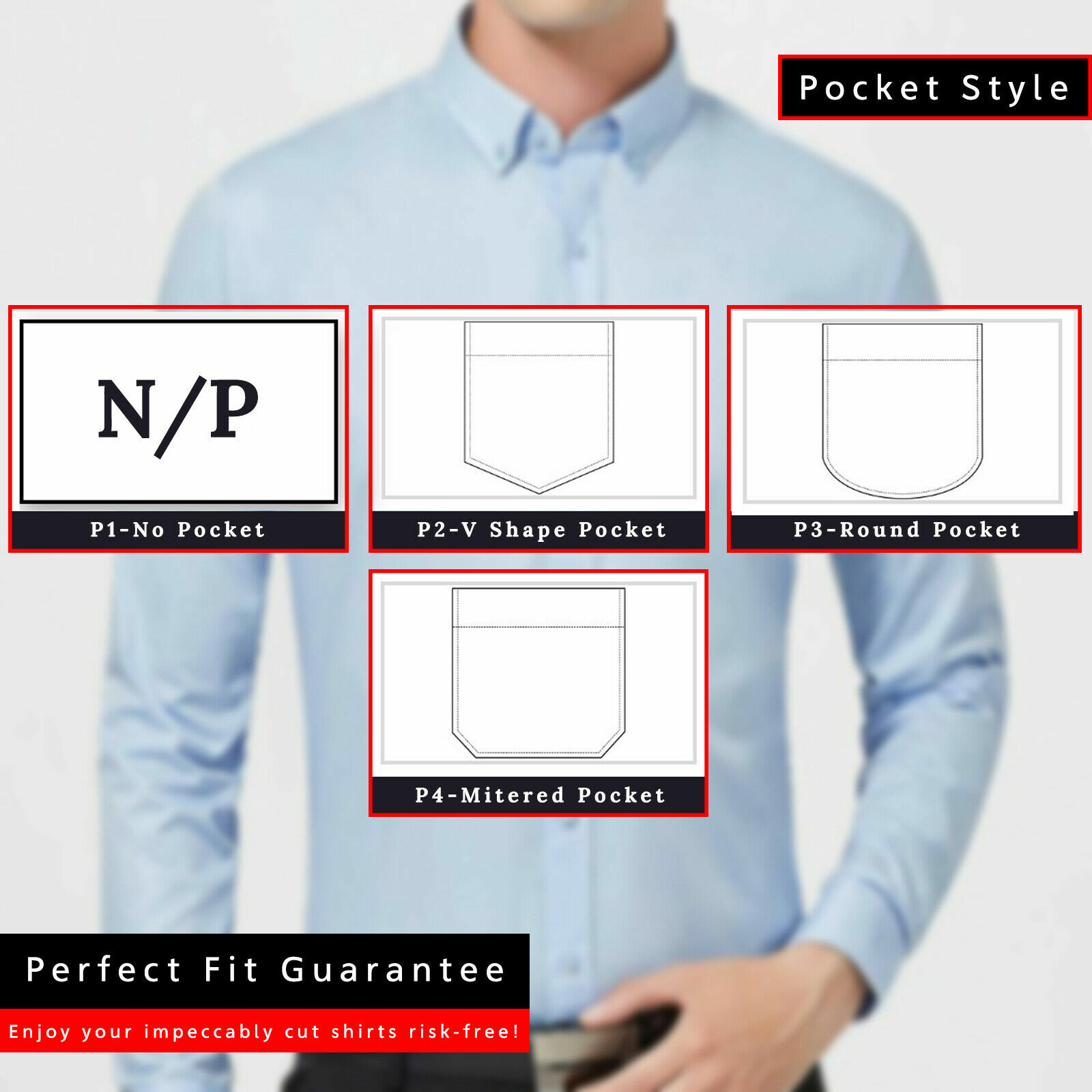 Mens Shirt Custom Made to Measure Business Formal Casual All Sizes, Fit & Colors