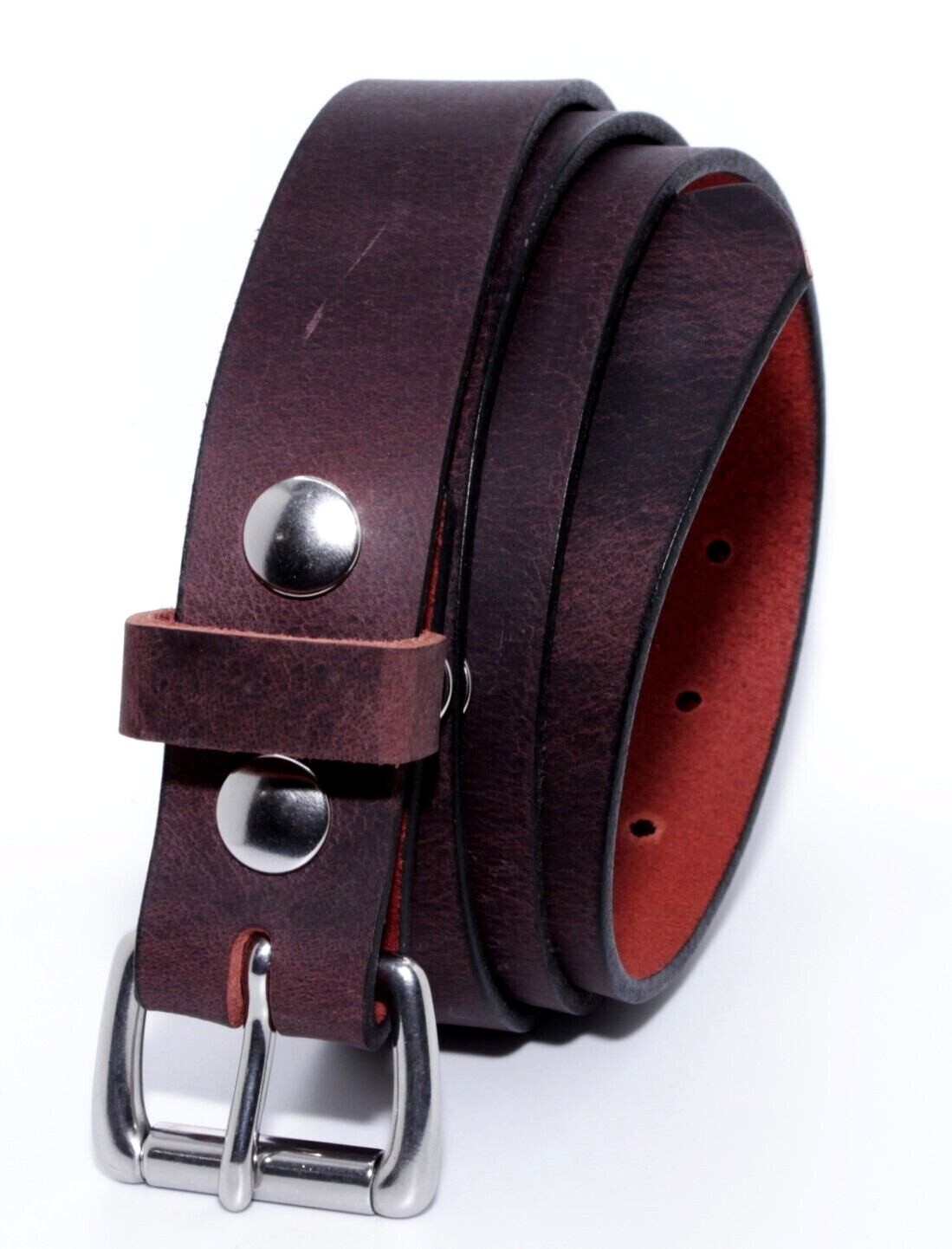 MEN’S FULL GRAIN BUFFALO GENUINE LEATHER BELT FOR JEANS DRESS 1 1/4 AMISH 1.25″