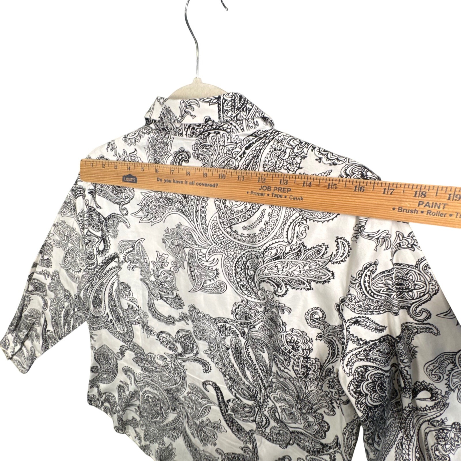 Talbots Paisley Sateen Button Down Shirt 14 Old Money Quiet Luxury Preppy Office