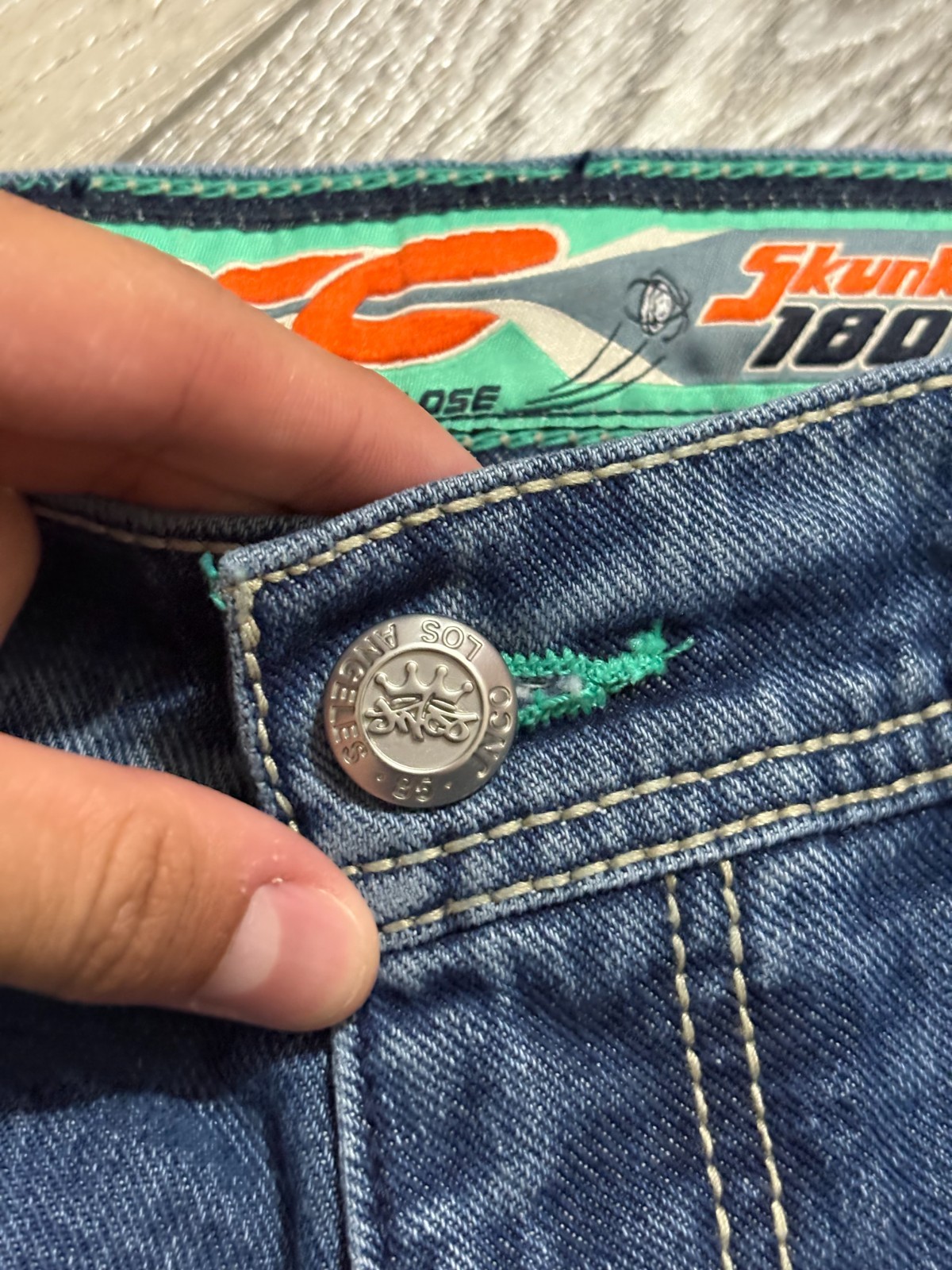Vintage JNCO Skunk Side Stripe Baggy Wide Leg Jeans Y2K Streetwear – Men’s 36×35
