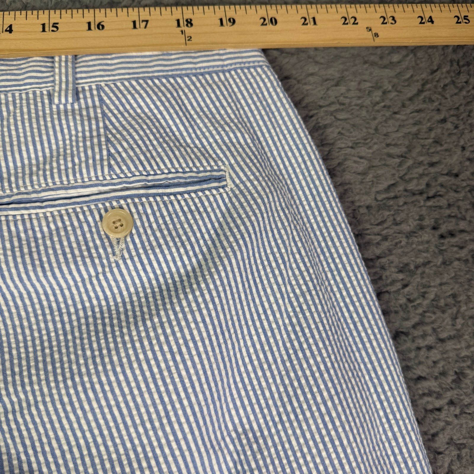 Vintage Polo Ralph Lauren Seersucker Pants Mens 40×30 Blue Striped Pleated
