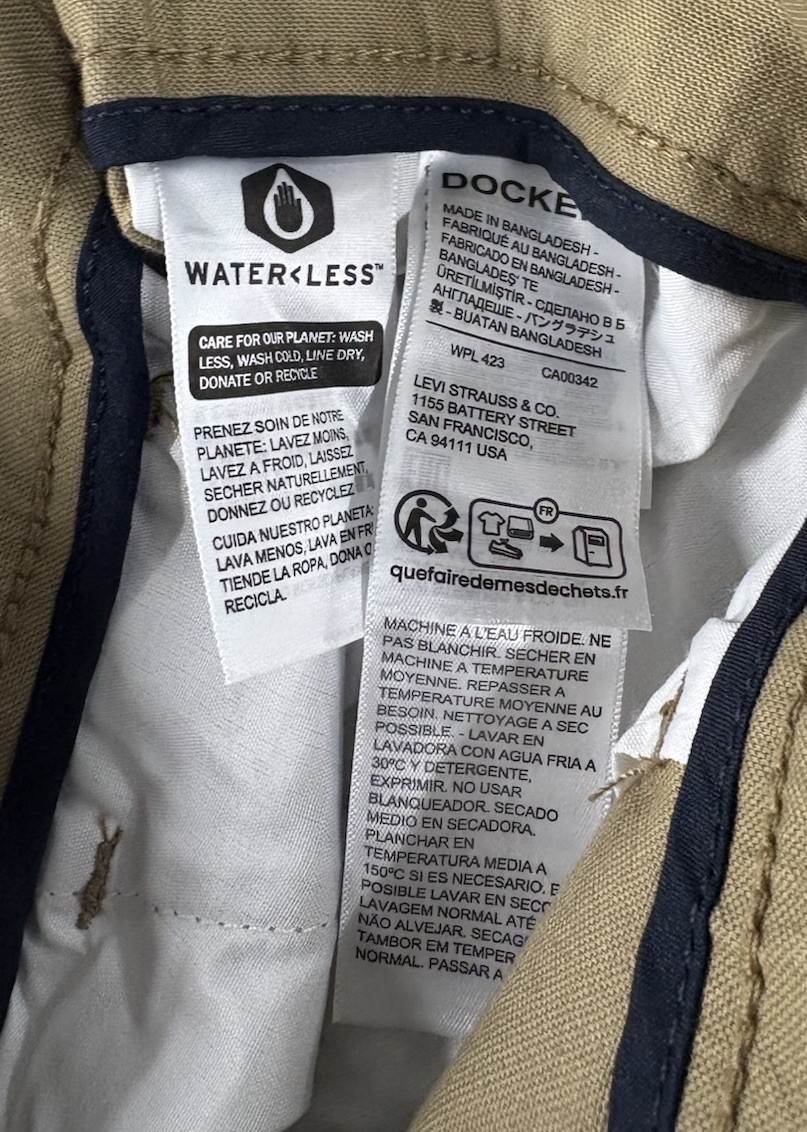 Dockers Men’s Chino Straight Fit Pants Stretch Tan 34X30