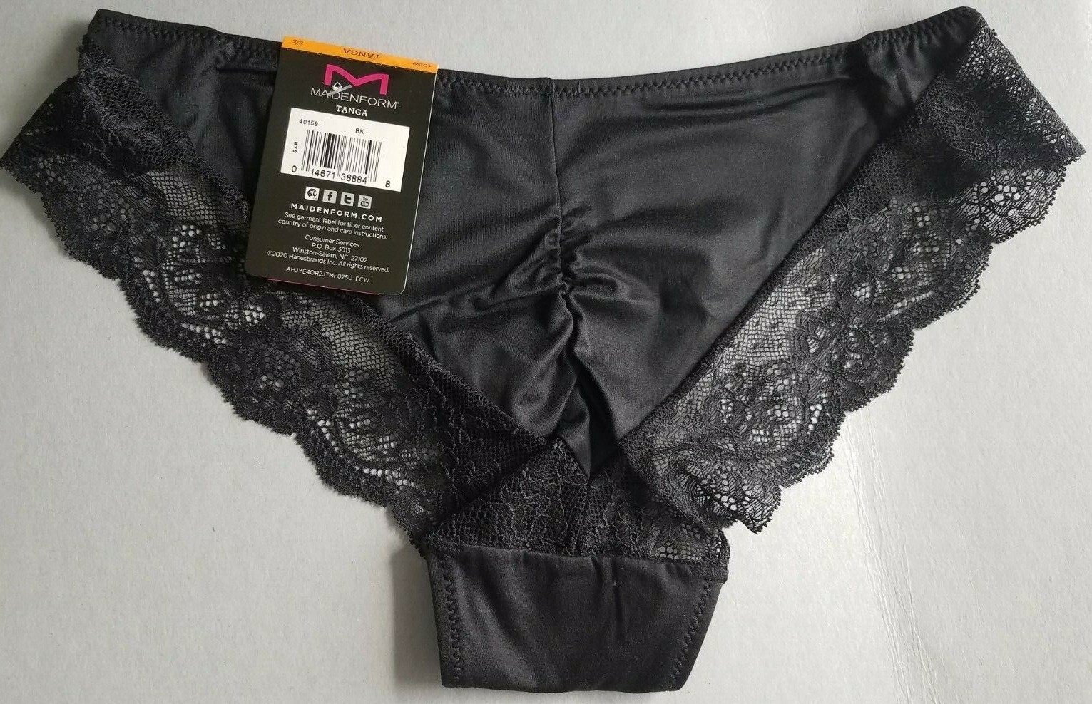 Maidenform Women’s Comfort Devotion Lace Back Tanga Underwear Black Small (5)
