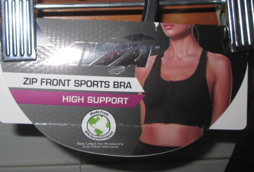 Avia Zip Front Sports Bra High Support Women’s XS Built in Pads Adj Straps NEW