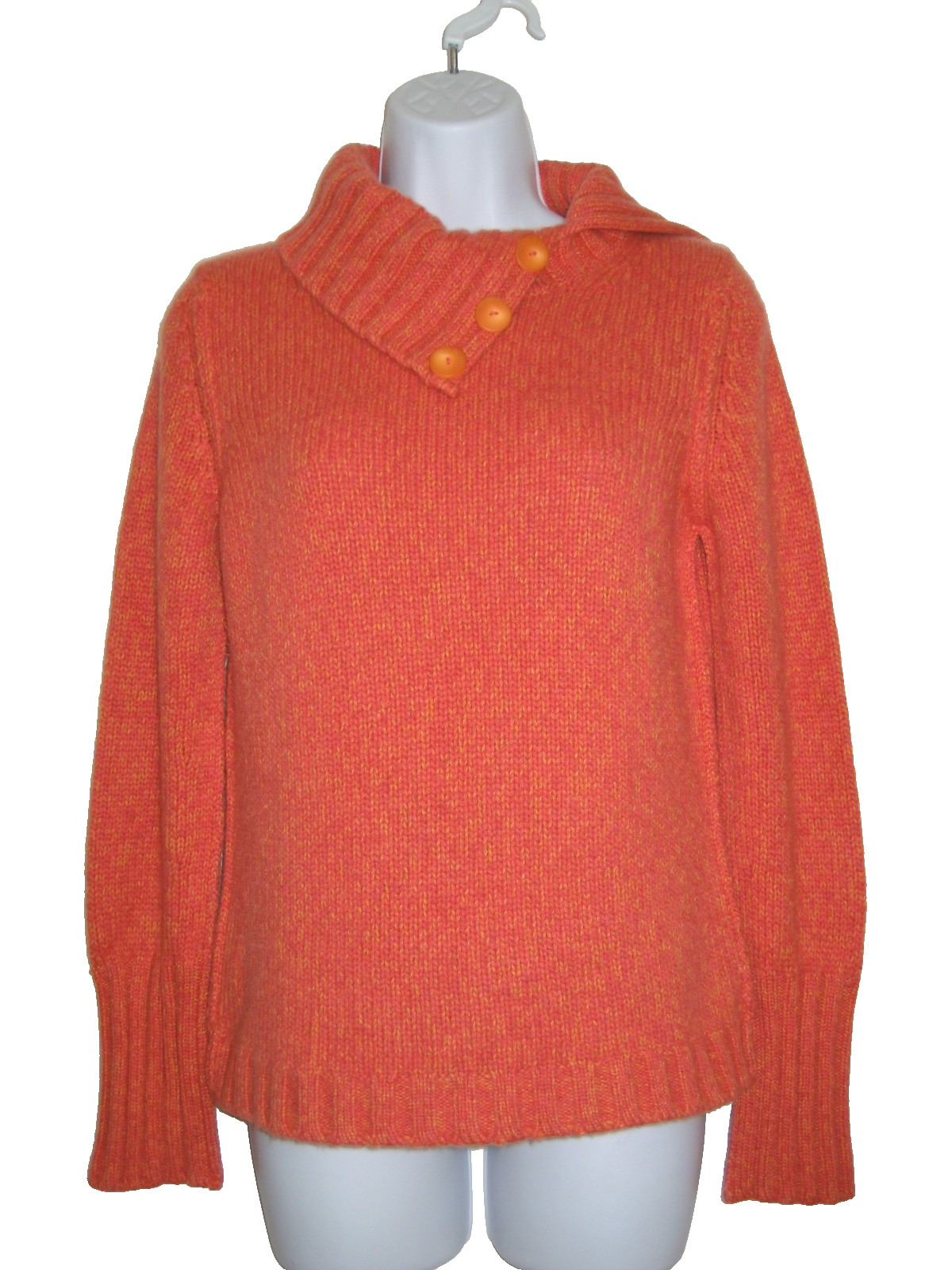 MARIA DI RIPABIANCA CASHMERE ORANGE TURTLE NECK LONG SLEEVE SWEATER SIZE 6