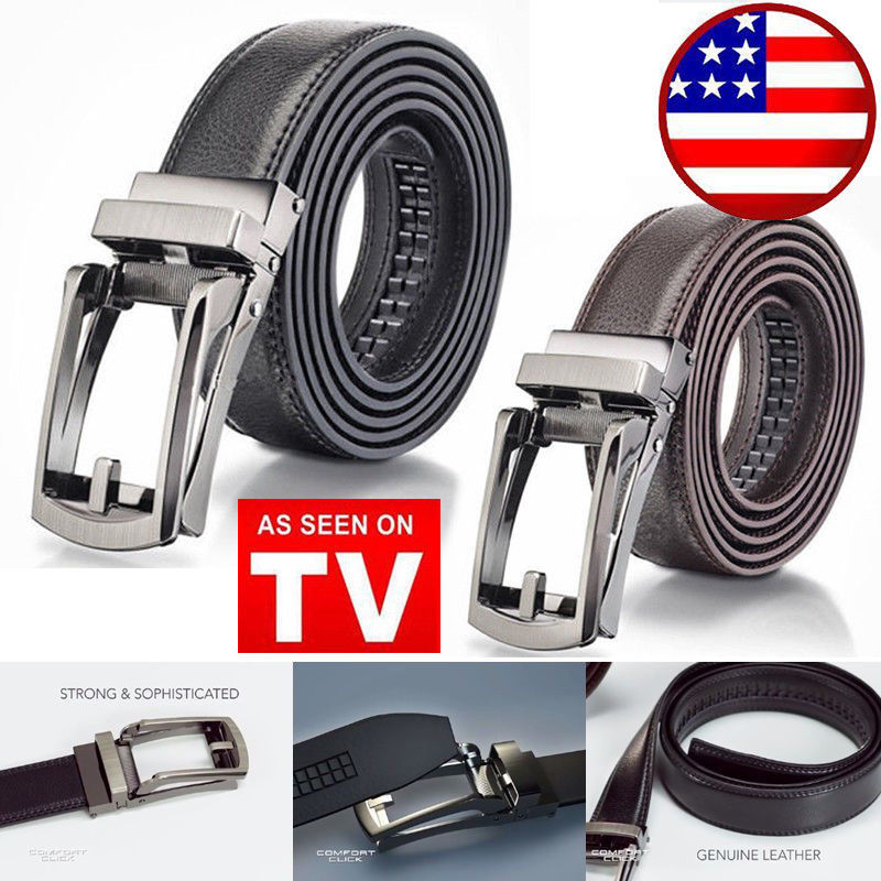 COMFORT CLICK Leather Belt Automatic Adjustable Men Gift As Seen On TV US Seller