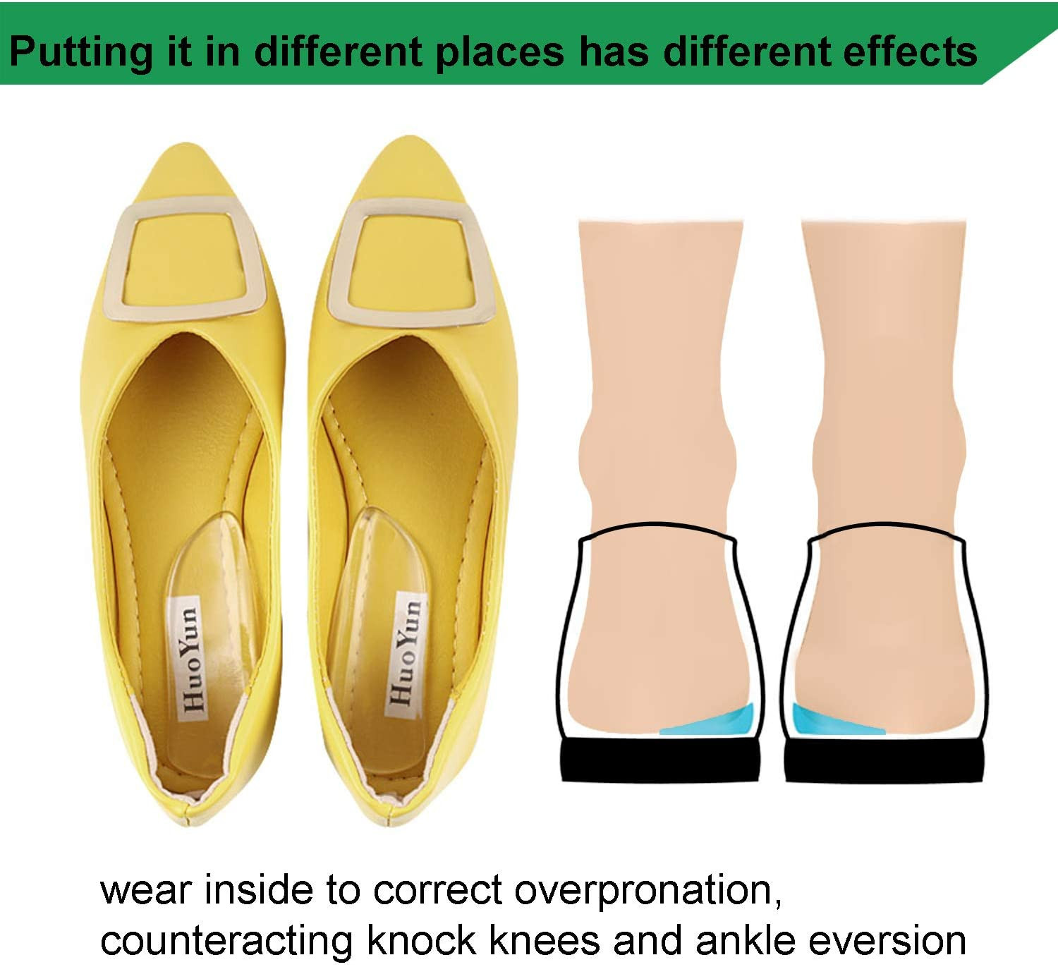 5 Pairs Medial & Lateral Heel Wedge Silicone Insoles – Corrective Adhesive Shoe