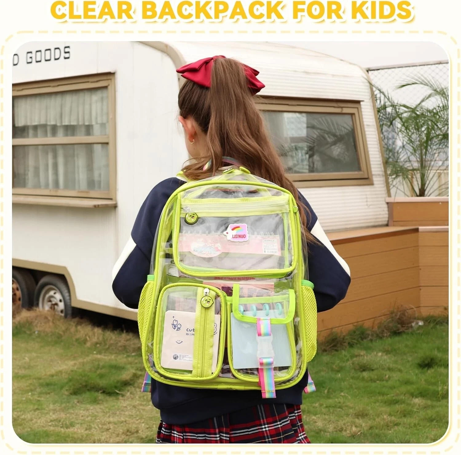 Clear Backpack Heavy Duty Transparent Backpacks Stadium Approved Women Men Kids