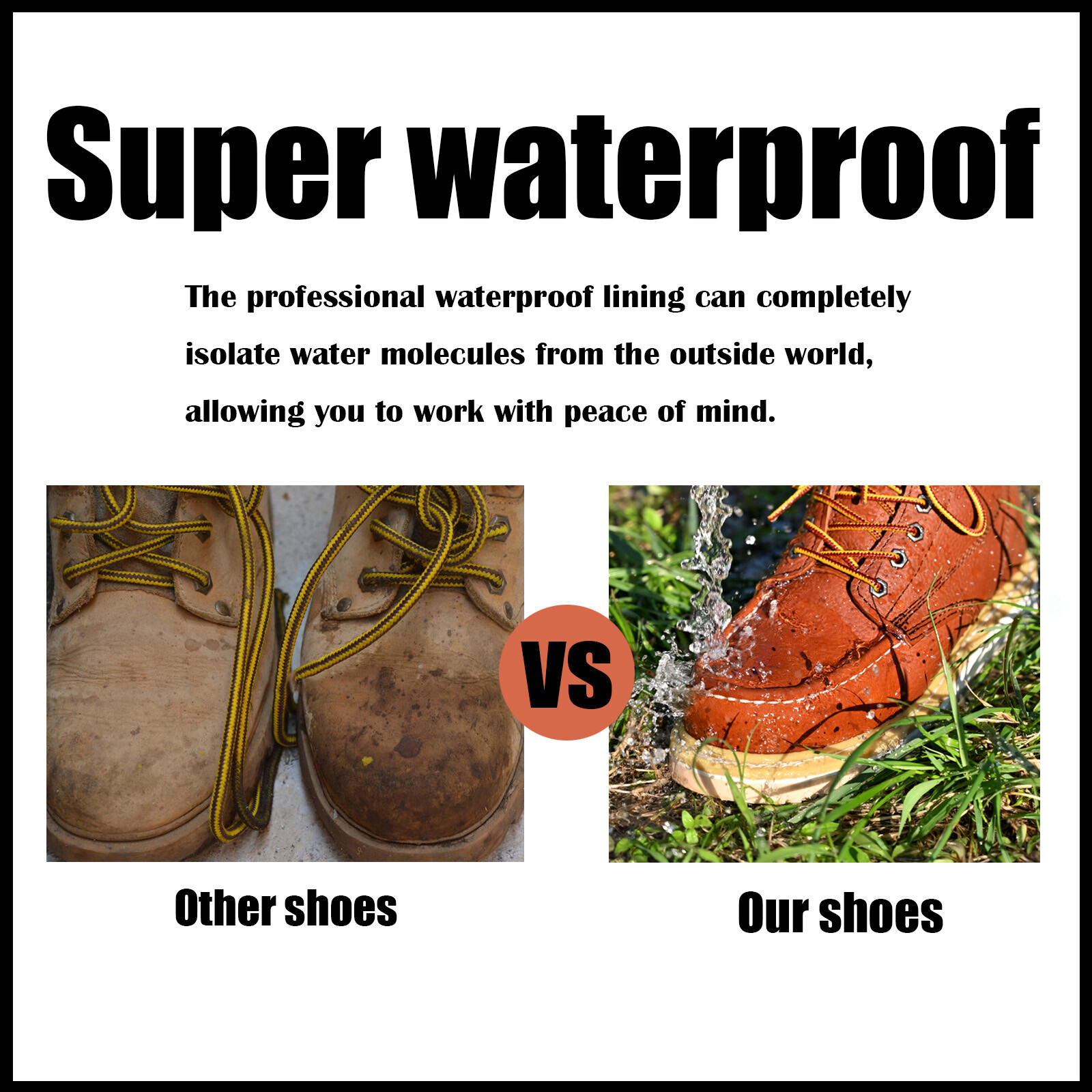 Waterproof Boots Men’s Work Boots 6″ Soft Toe , LightWeight Construction boots