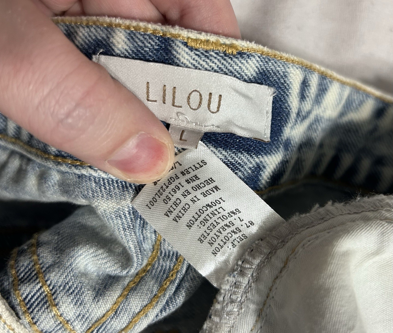 Lilou Women’s Wide-Leg Light Wash Blue Denim Jeans Cotton 5-Pocket size Large