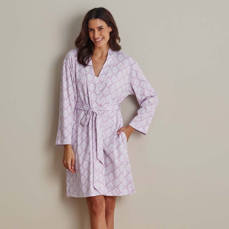 Printed Pima Cotton Women’s Kimono Robe