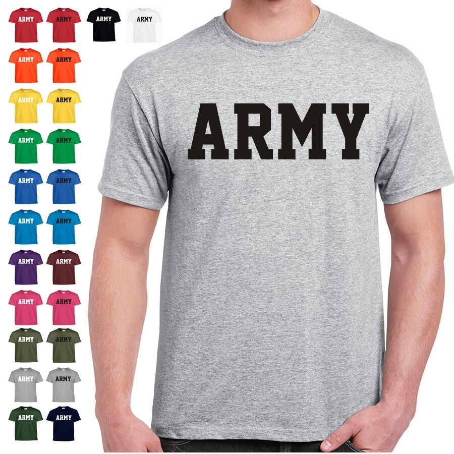 US ARMY Physical Training Military PT T Shirt 24 Color Combinations 8 Sizes