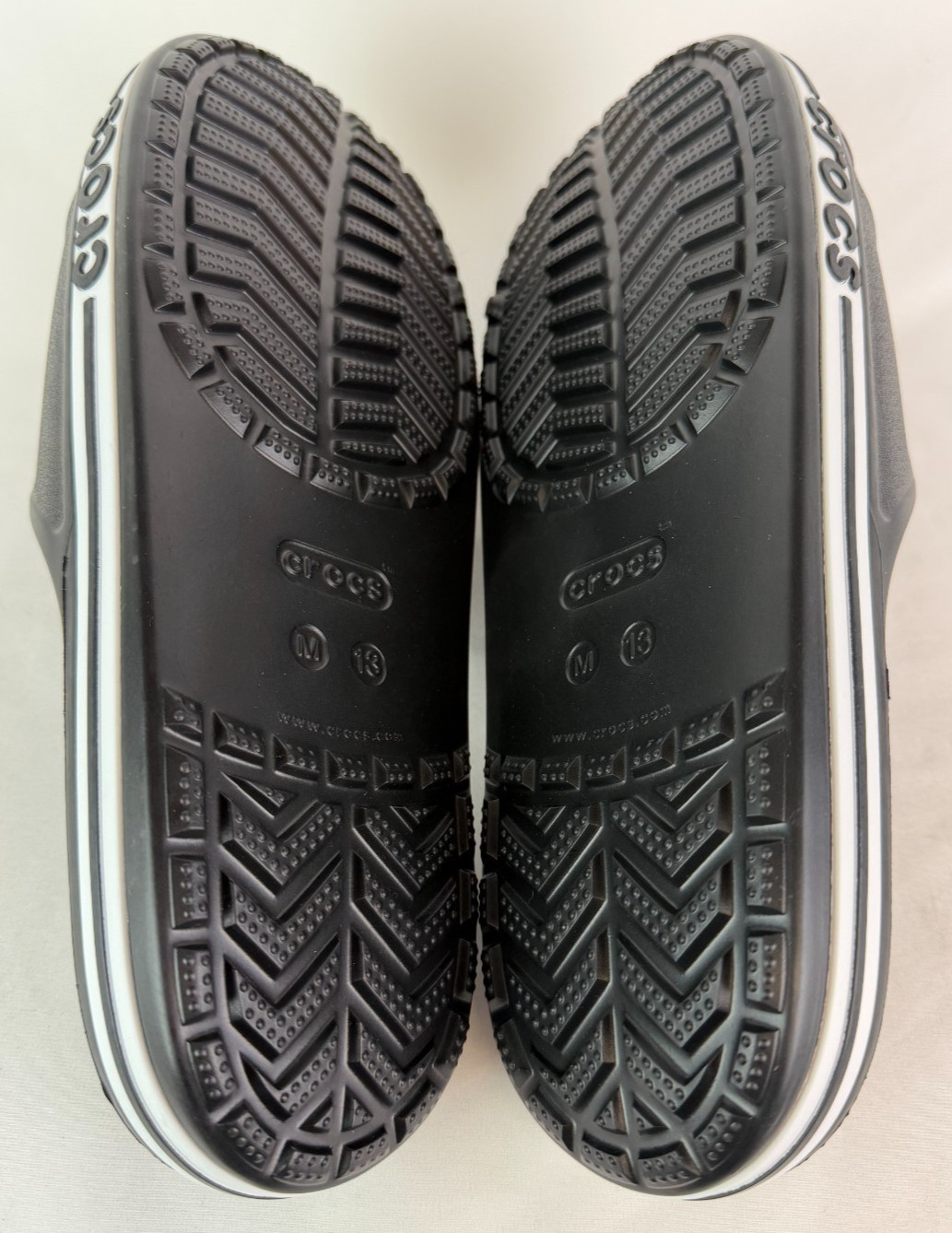 Crocs Bayaband Slide Sandals Black/White 205392-066 Men’s Size 13