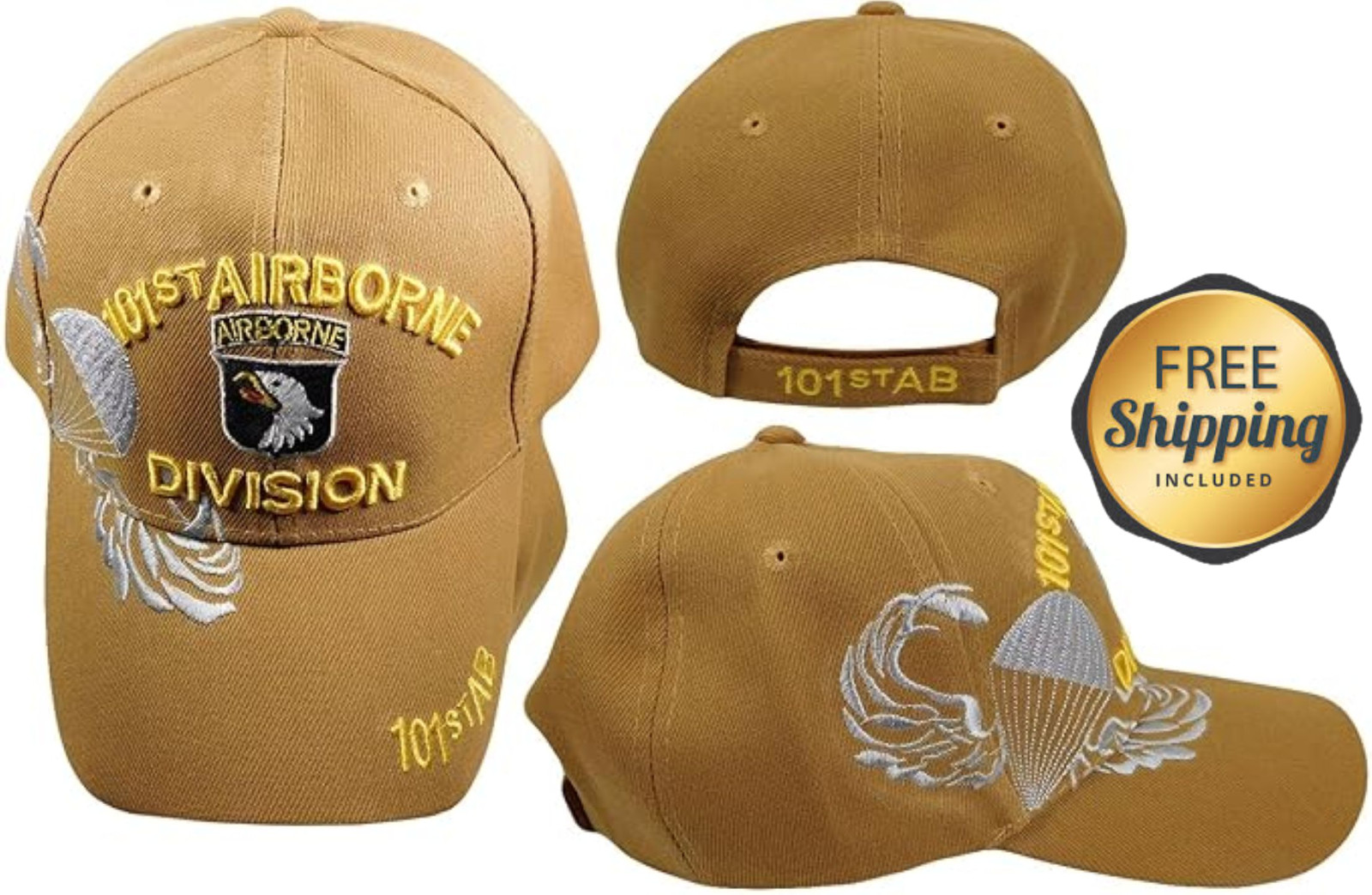 101st Airborne ARMY Division Brown Shadow Acrylic Adjustable Embroidered Hat Cap