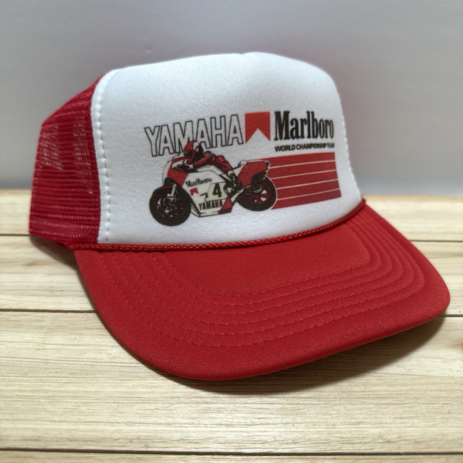Vintage Yamaha Hat Motorcycle Racing Trucker Hat snapback Unworn Red Cap Hat
