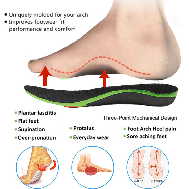 Heavy Duty High Arch Support Orthotic Insoles for Plantar Fasciitis Pain Relief