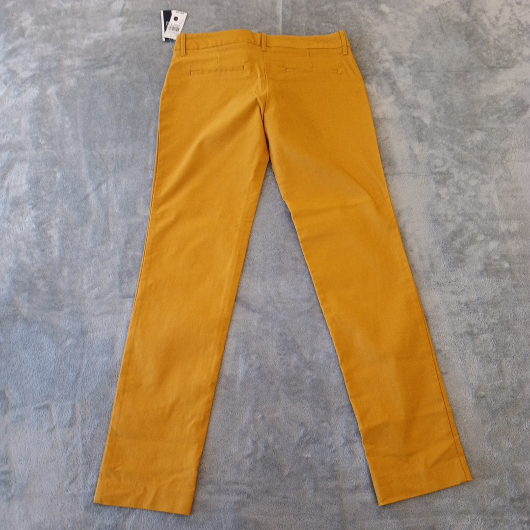 A. Buyer Ankle Pants Womens Size 9 Yellow Skinny Stretch Pockets 30×28 New