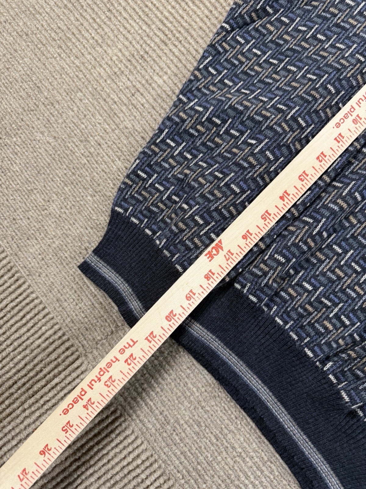 Vintage Florence Tricot Mens Sz L Sweater Multicolor Geometric Grandpa 80s 90s