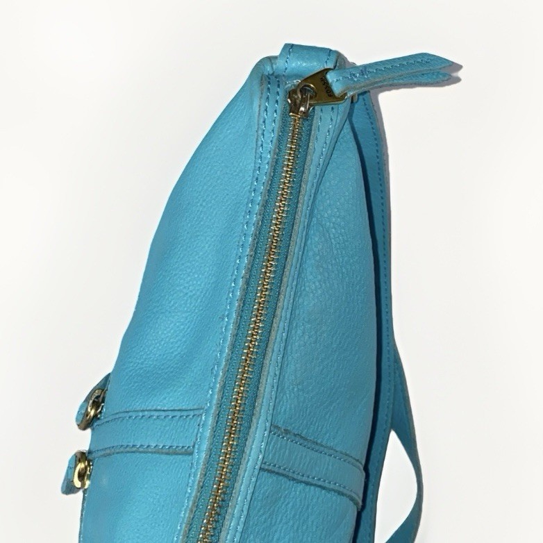 Fossil Teal Tidal Blue Erin Pebble Leather Crossbody Messenger Bag Purse