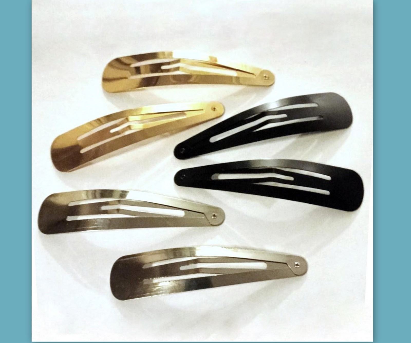 2 Extra Large 4″ Metal Snap Hair Clips pair Minimalist side Barrettes for Women