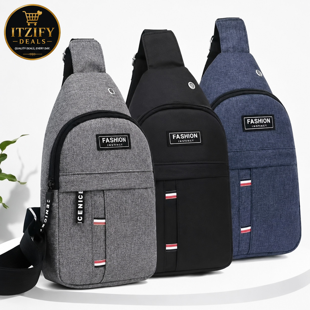 Crossbody Chest Bag Men Women Sling Backpack Travel Hiking Shoulder Bag Black