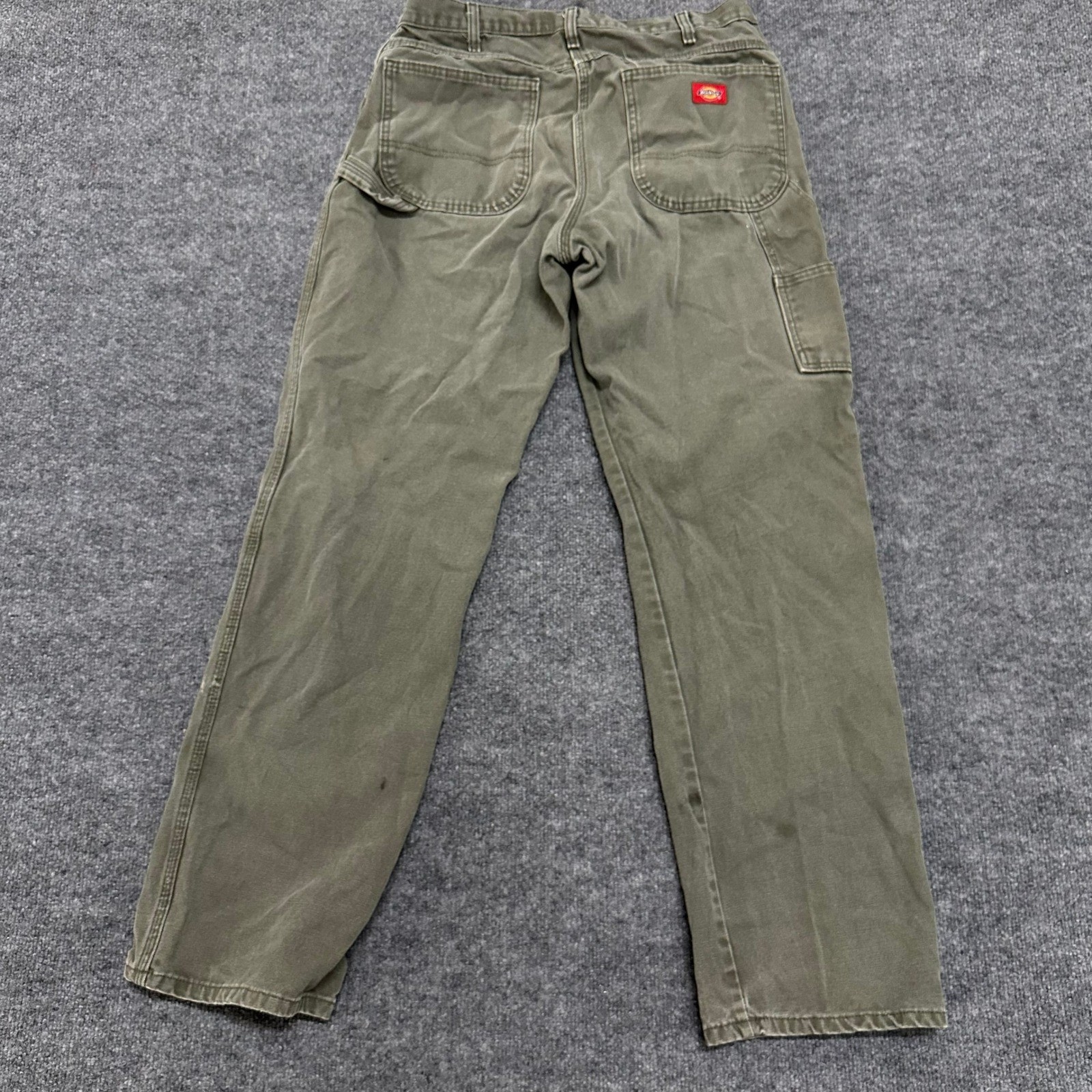 Dickies Carpenter Pants Mens Size 34×32 Green Cotton Canvas Utility Workwear