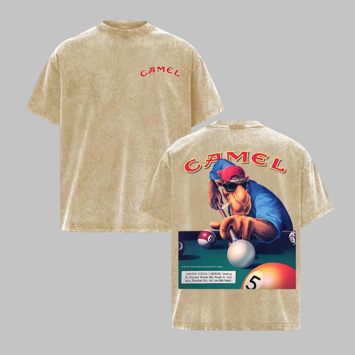 Vintage Camel Shirt Joe Camel Billiards Streetwear Heavyweight Cotton Men Top