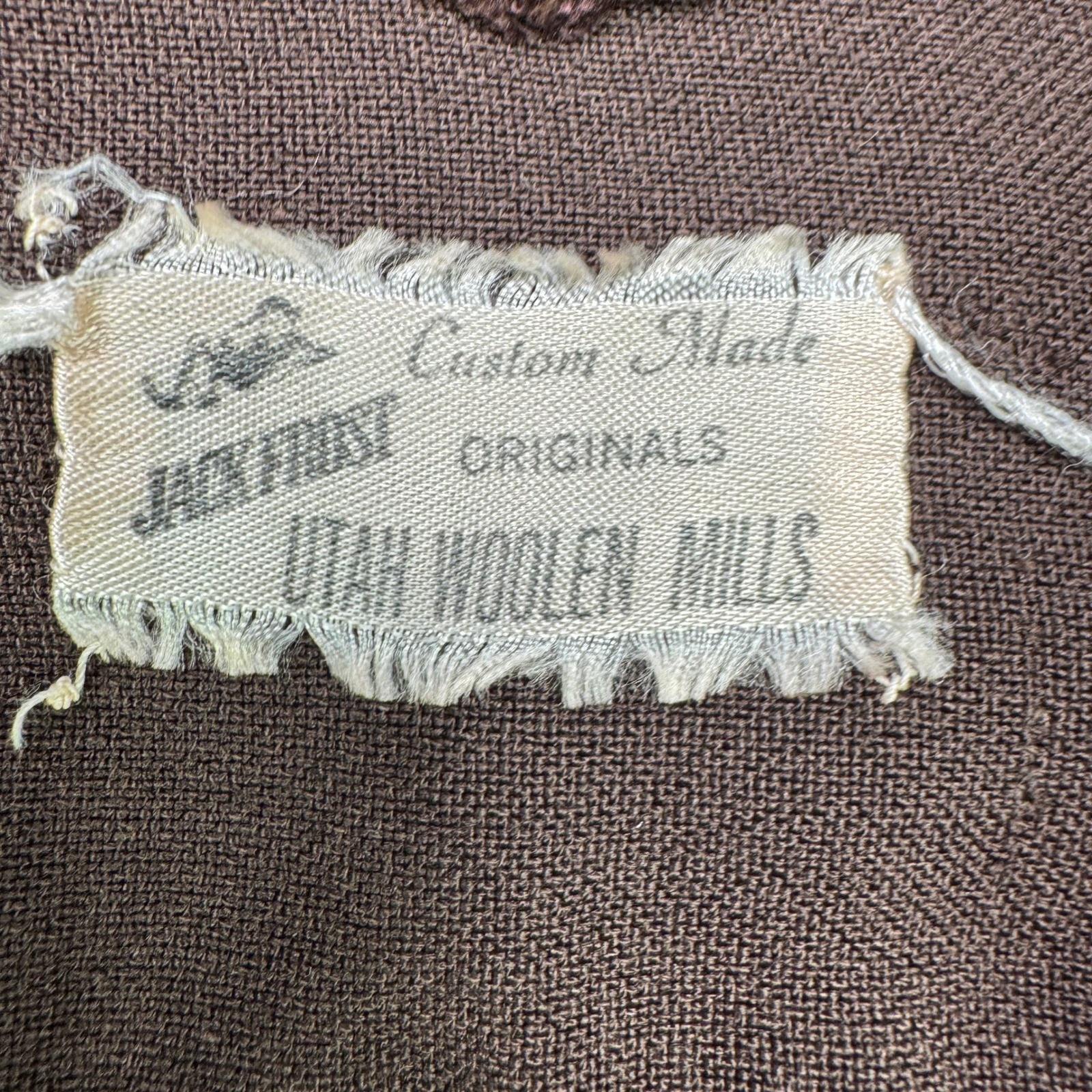Rare Vintage Jack Frost Shirt Men M Brown Loop Collar Utah Woolen Mills 50s VTG