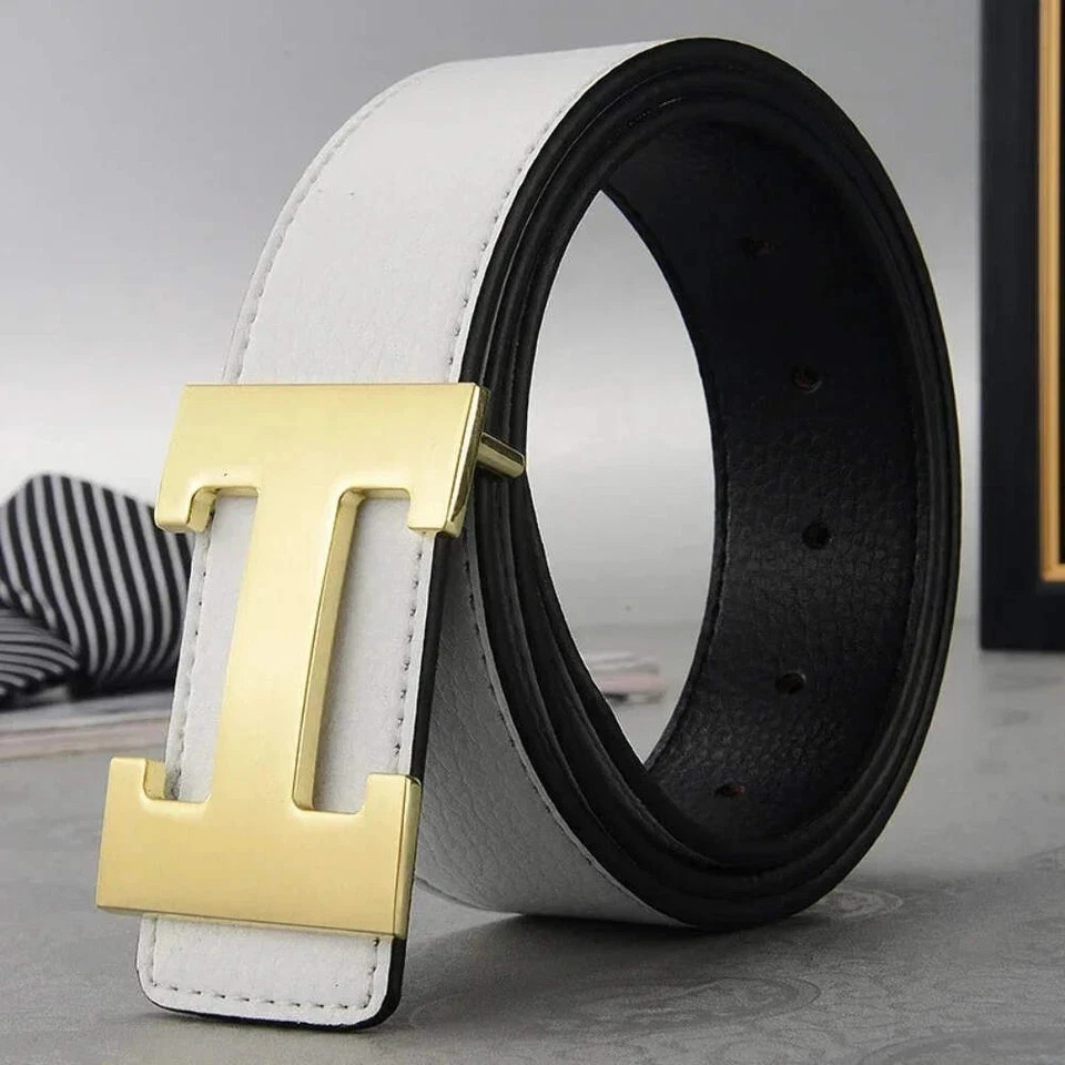 Width 3.5cm Famous Brand Belt Men Top Quality Genuine Luxury Leather Belts