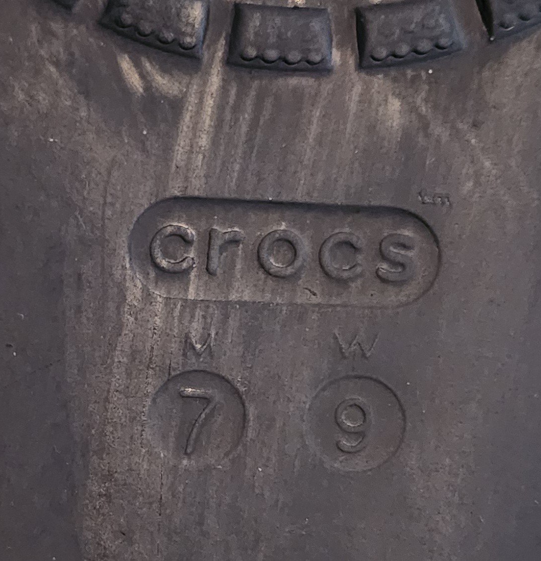 Crocs Bayaband Thong Flip Flops Navy, Pepper & White Men’s 7/Women’s 9 – READ