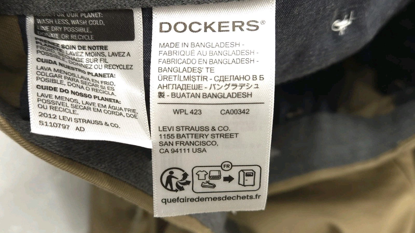 Dockers Pants Mens 36×34 Khaki Signature Iron Free Classic Fit Stretch New