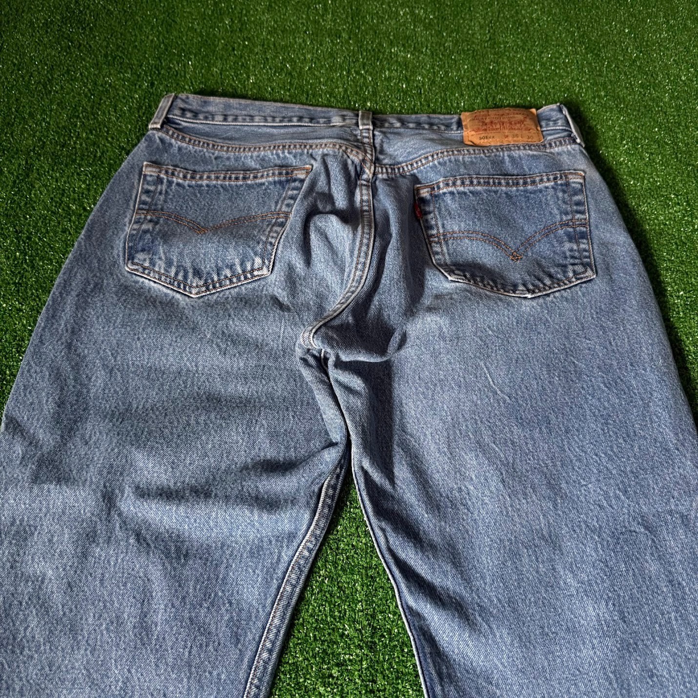 Vintage 2001 Levi’s 501XX Shrink To Fit STF Rigid Denim Jeans 36×30 Button Fly