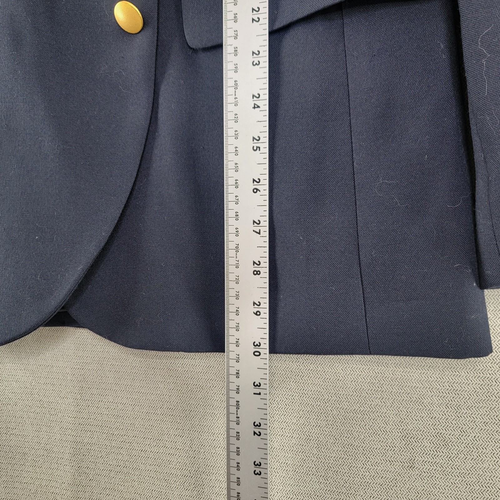 Lands End Mens Blazer Wool Navy Blue Gold Button Jacket Sport Coat Size 42R