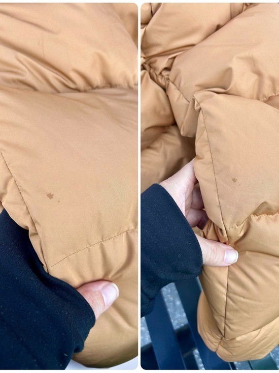 PERFECT MOMENT Moment Tan 2-Tone Quilted Shell Goose Down Ski Jacket Womens Sz L