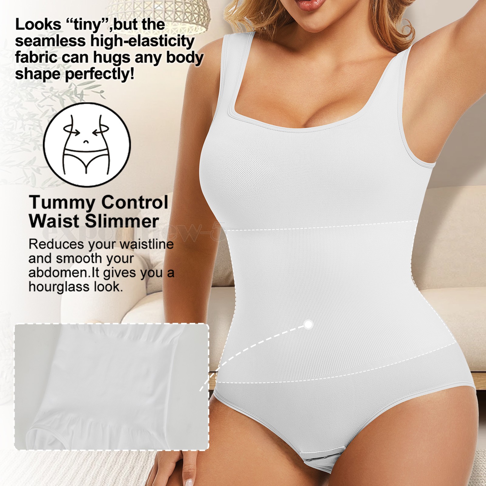 Womens Trainer Firm Tummy Control Full Body Shaper Bodysuit Slimming Shapewear