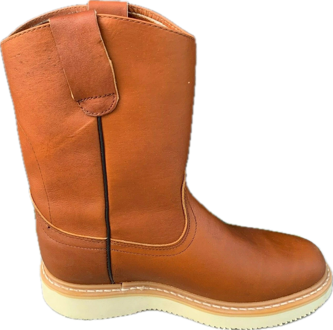 Men’s Work Boots light WEIGHT Pull On Leather ROUND TOE Boots BOTAS TRABAJO