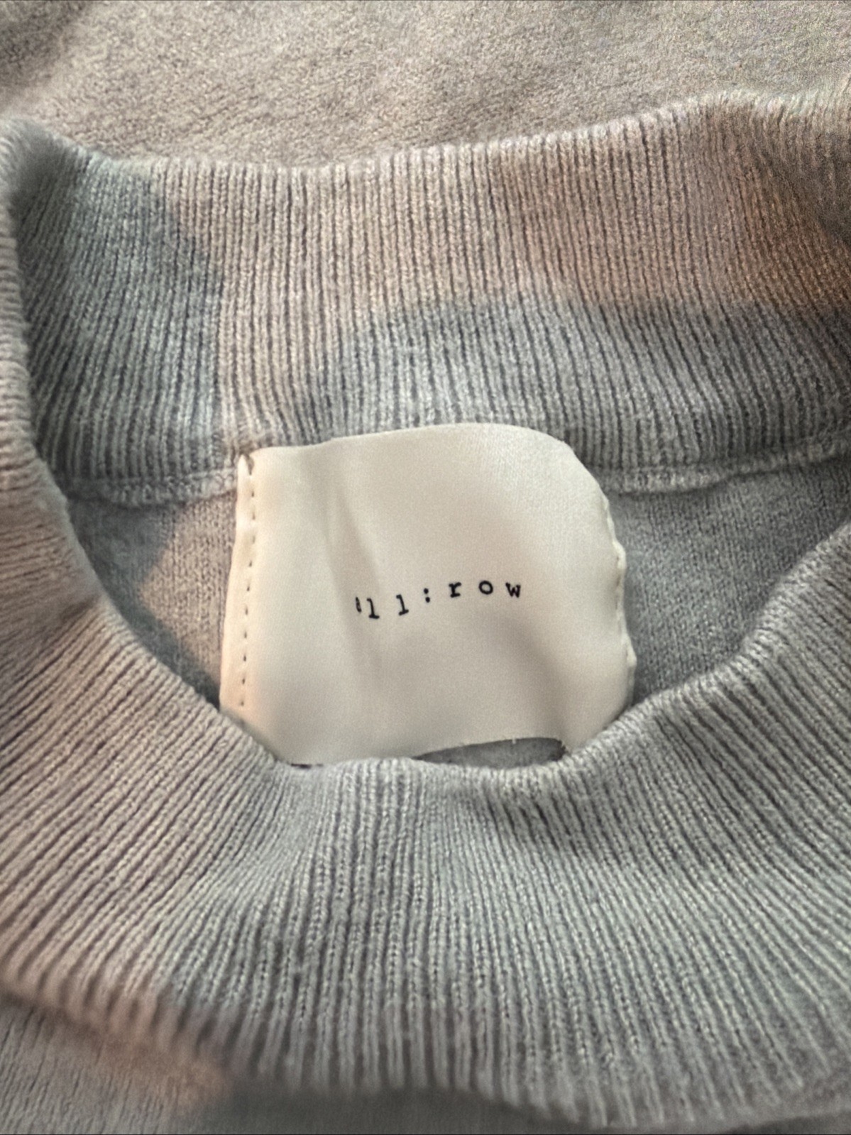 All:Row Women’s Grey Long Sleeve Crew Sweater Tight Weave Raglan Cropped M