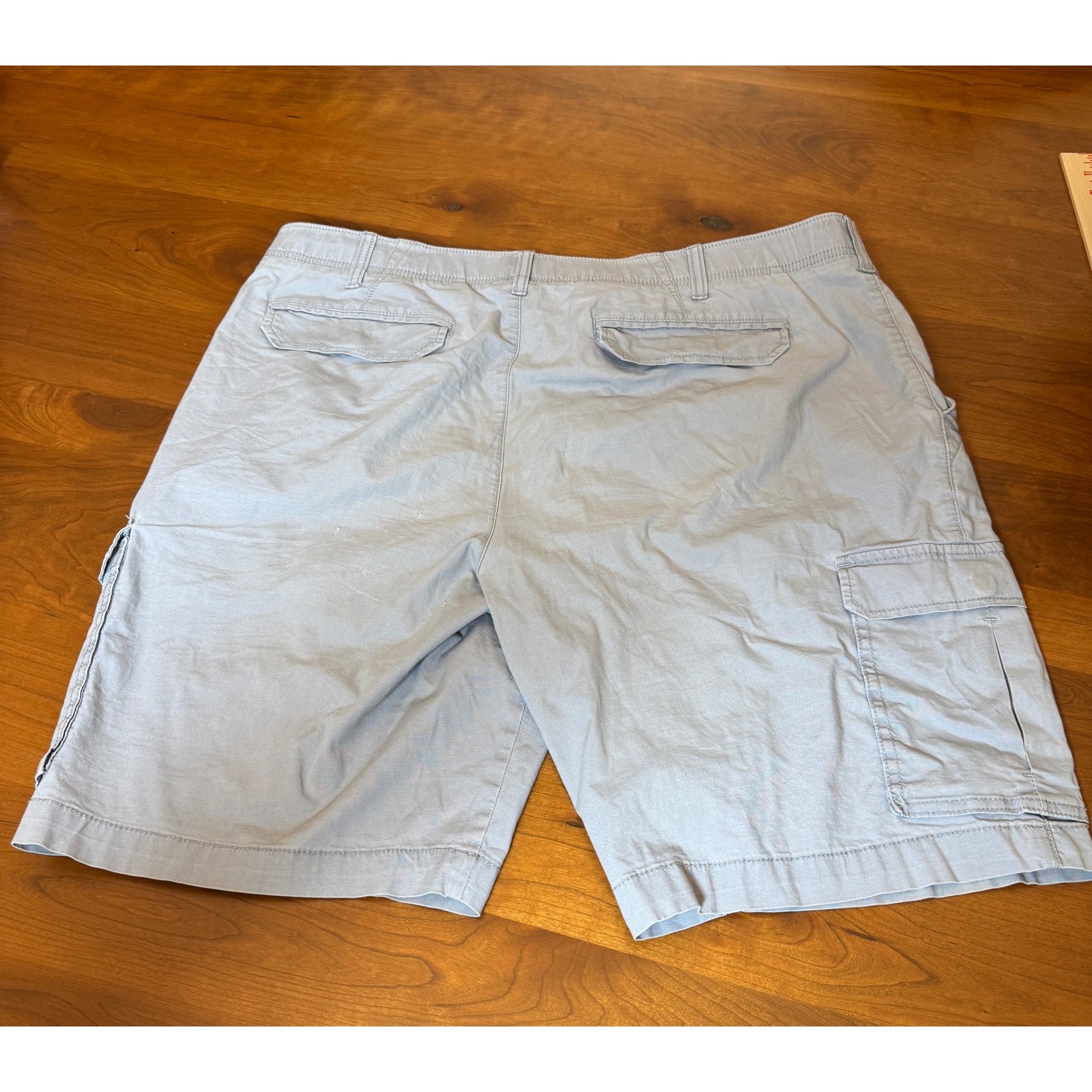 Apt 9 Premier Flex Mens Cargo Shorts Light Gray Size 40 Stretch Cotton Blend